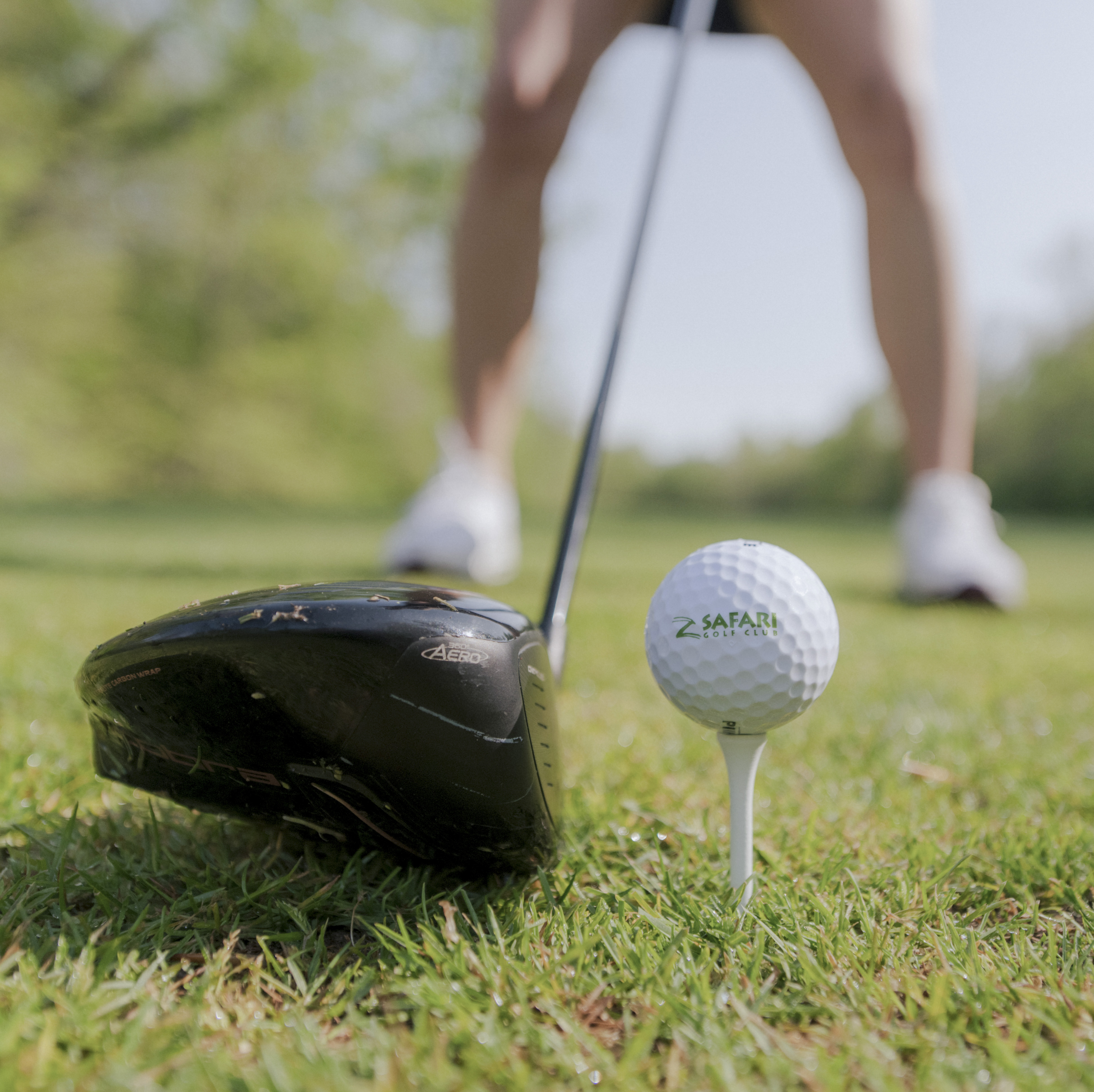 driver next to golf ball on tee