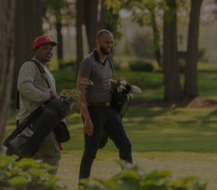 people walking on golf course